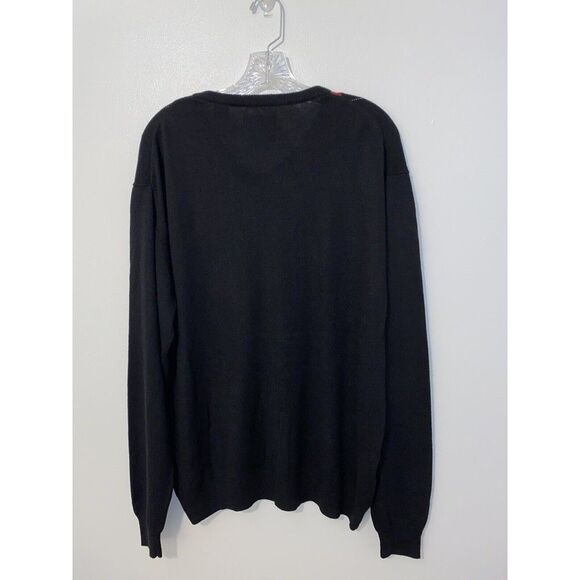 Alan Flusser Black Golf Silk Cashmere Sweater Size Large - Picture 4 of 4